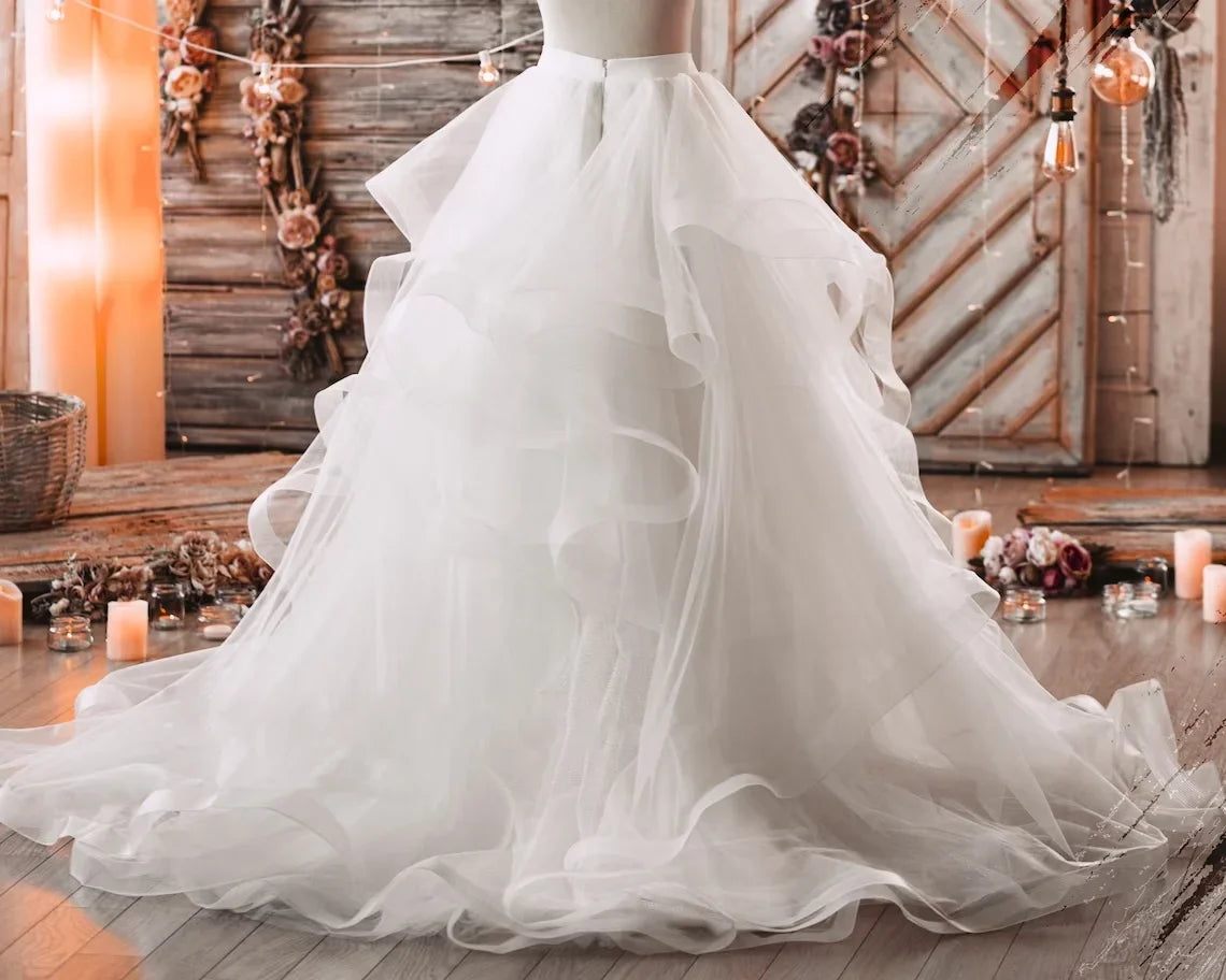 Extra Puffy Ruffles Mesh Women Skirts Elegant Tiered Tulle Long Prom Skirt Floor Length Puffy Mesh A Line Female Party Skirts