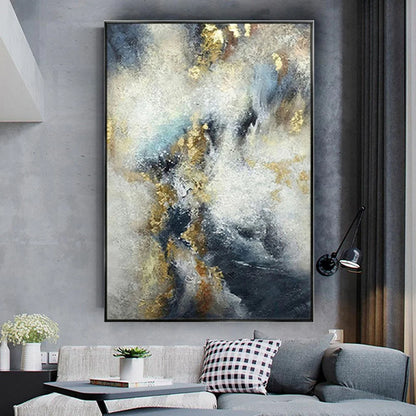 Luxury Home Decor Paint Modern 100% Handmade Abstract Oil Painting On Canvas Pattern For Living Room Wall Art Picture Gold Mural