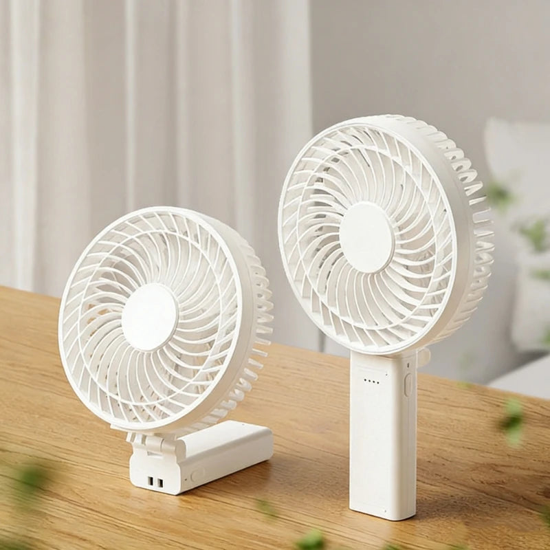 Portable Handheld Fan Rechargeable Fan 4000mAh 180° Adjustable 4 Speed Wind Foldable Fan Quiet Personal Fan Desktop Fan for Tent