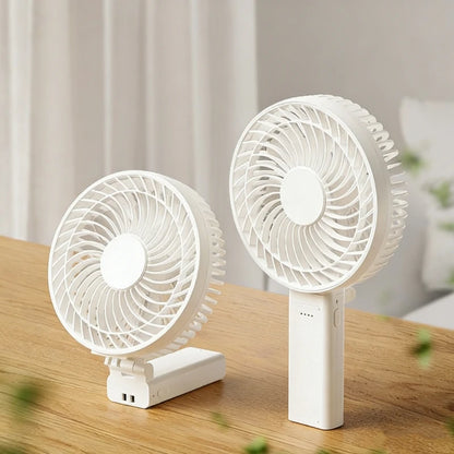 Portable Handheld Fan Rechargeable Fan 4000mAh 180° Adjustable 4 Speed Wind Foldable Fan Quiet Personal Fan Desktop Fan for Tent