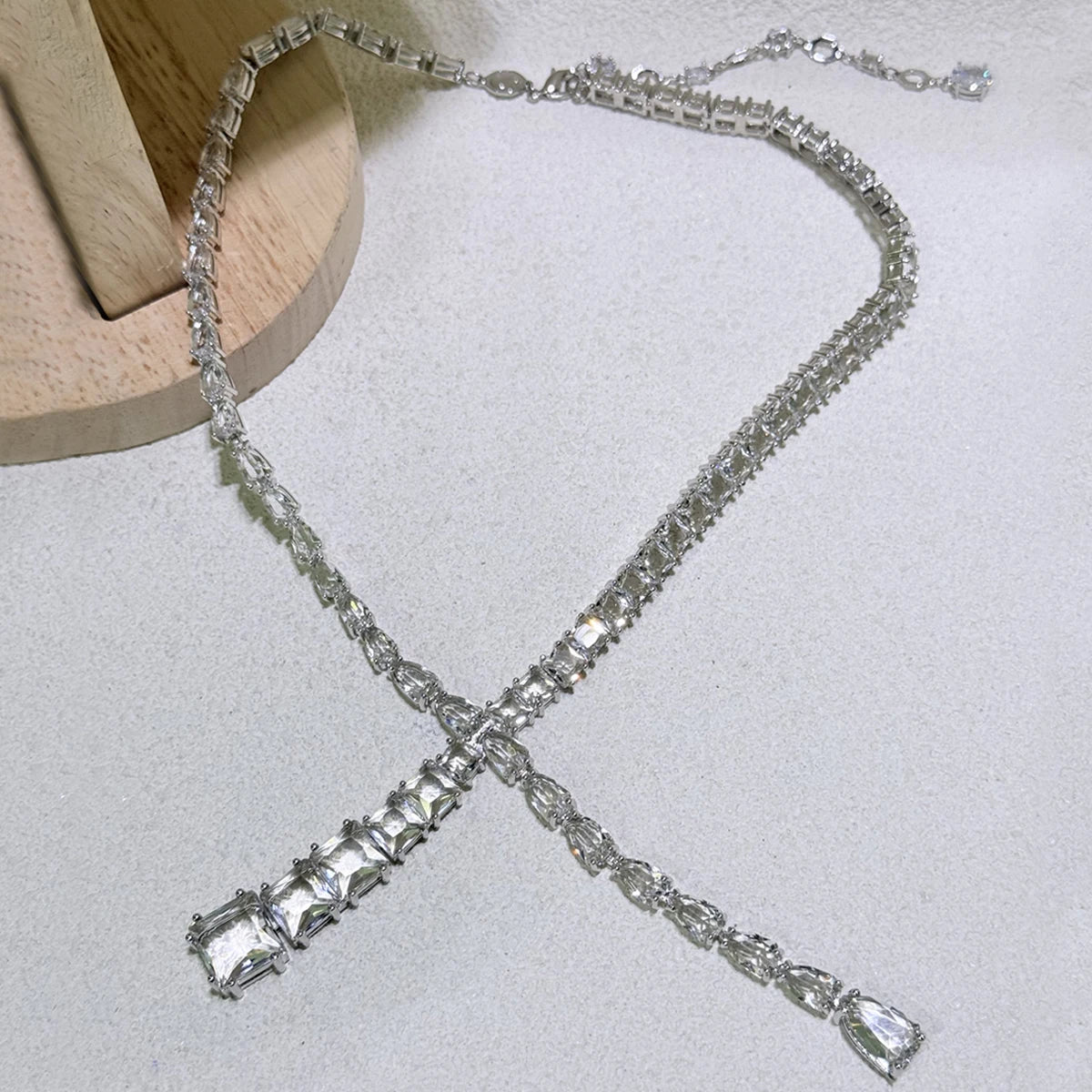 2025 New Trend Fine Wedding Jewelry Set Charming Luxury White Water Drop Crystal Fashion Women's Necklace Bracelet Earrings Ring