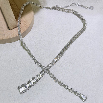 2025 New Trend Fine Wedding Jewelry Set Charming Luxury White Water Drop Crystal Fashion Women's Necklace Bracelet Earrings Ring