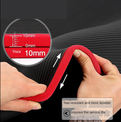 10MM Extra Thick Yoga Mats 183cmX61cm NRB Non-slip Soft Exercise Mat Fitness Tasteless Pilates Workout Gym Mats with Bandage