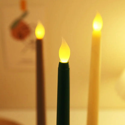 Simulation Led Candles with Flickering Flame Battery Operated Candlesticks 3D Wick Creative Flameless Taper Candles Thanksgiving