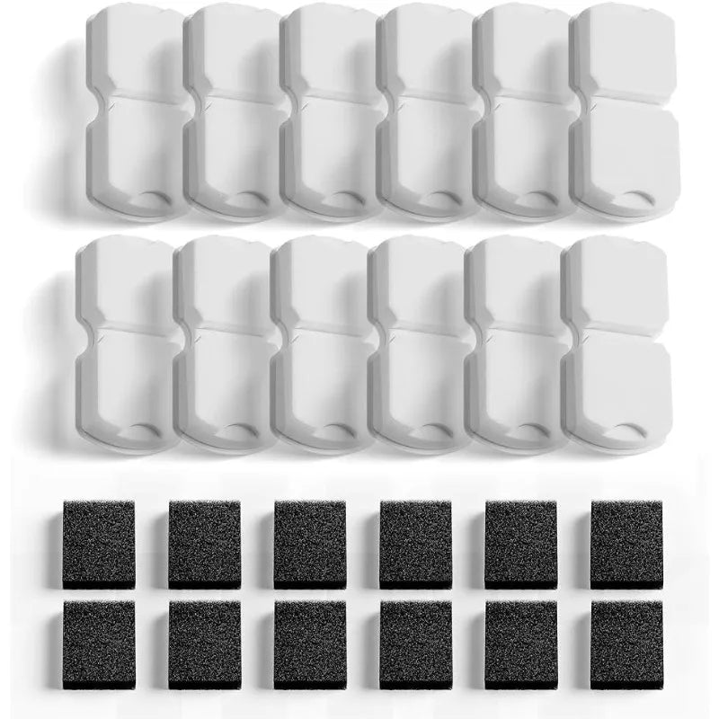 12Filters + 12 Sponges Cat Fountain Replacement Filters for Cat Fountain with Activated Carbon Filter and Ultra-fine Fiber