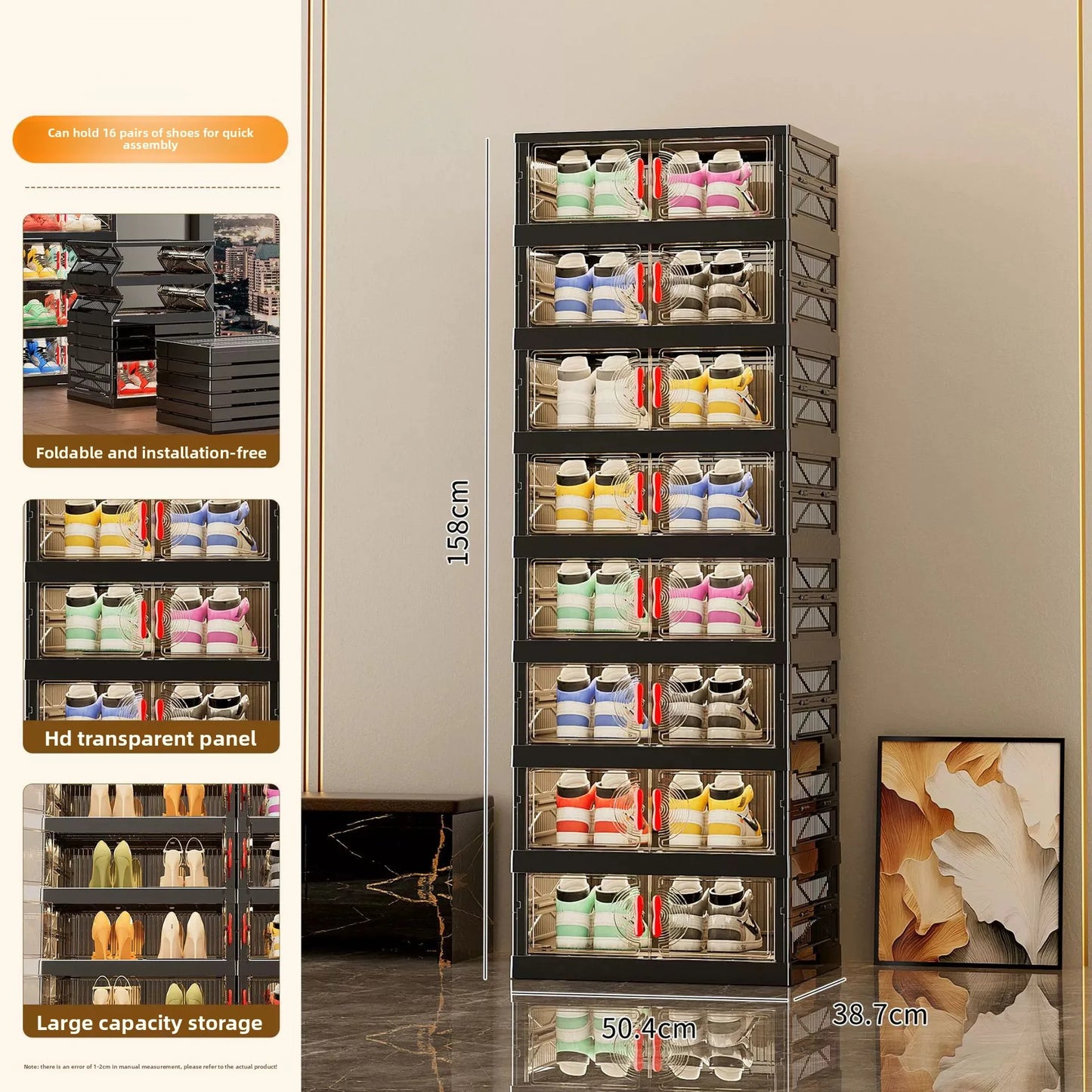 Living Room Shoe Cabinet Multilayer Storage Storage Folding Large Capacity Shelves Household Snack Cabinet Furniture