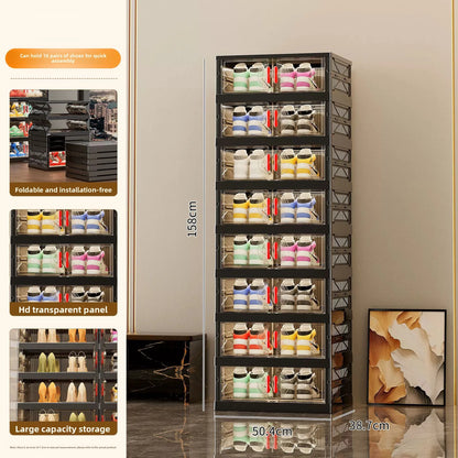 Living Room Shoe Cabinet Multilayer Storage Storage Folding Large Capacity Shelves Household Snack Cabinet Furniture