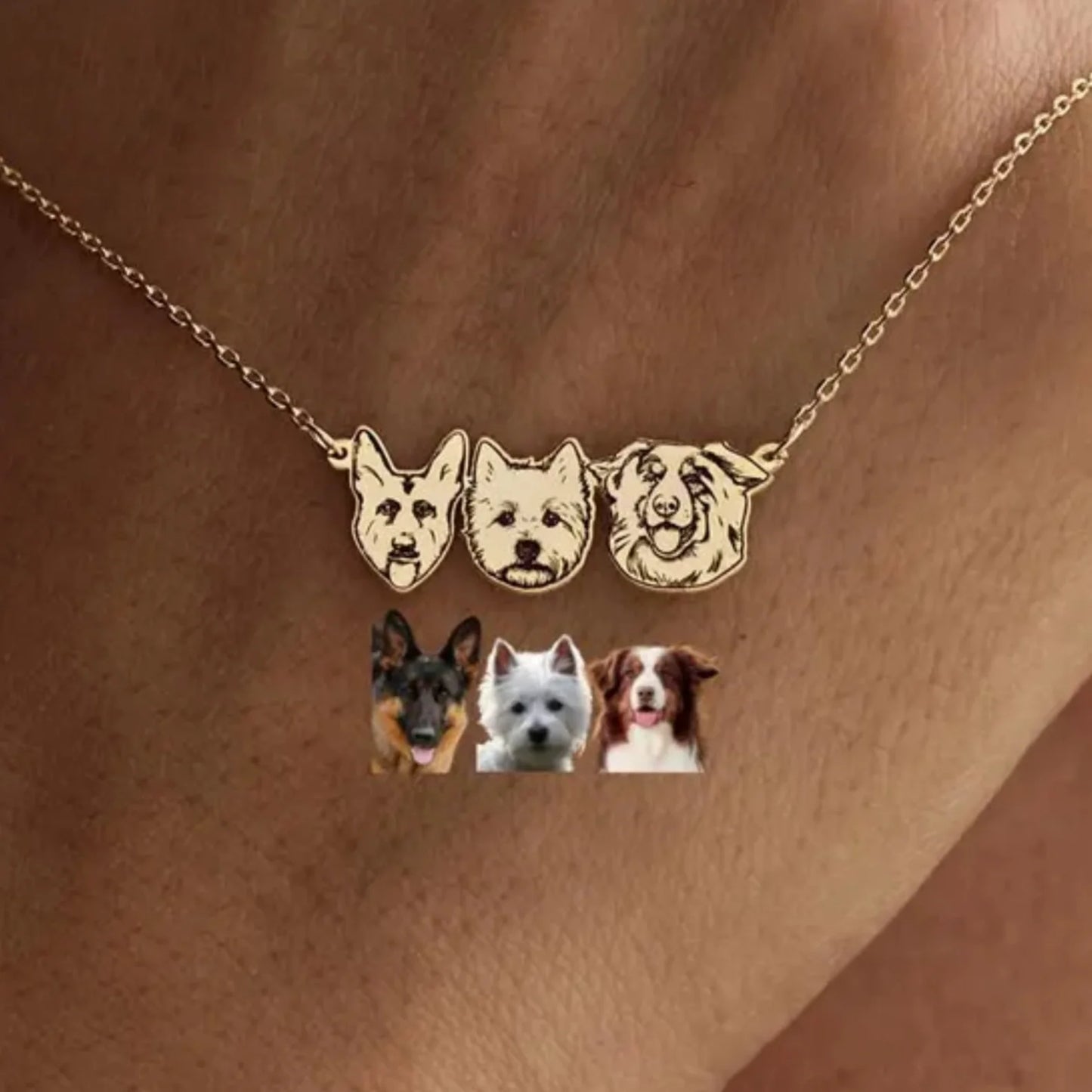 Custom Pet Portrait Necklace Pet Memorial Jewelry Pet Name Necklace Engraved Necklace Dog & Cat Necklace Women Necklace