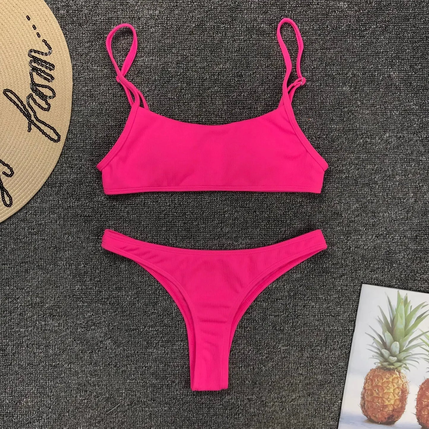 Neon Yellow Green Swimsuit Women Sexy Solid Push Up Micro Bikini 2026 Brazilian Summer Beach Bathing Suit Thong Swimwear Biquini