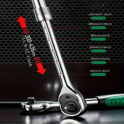 Ratchet Wrench 72 Tooth Telescopic 1/4 3/8 1/2 Inch Socket Automotive Nut Reversible Drive Wrench Mechanical Hand Repair Tool