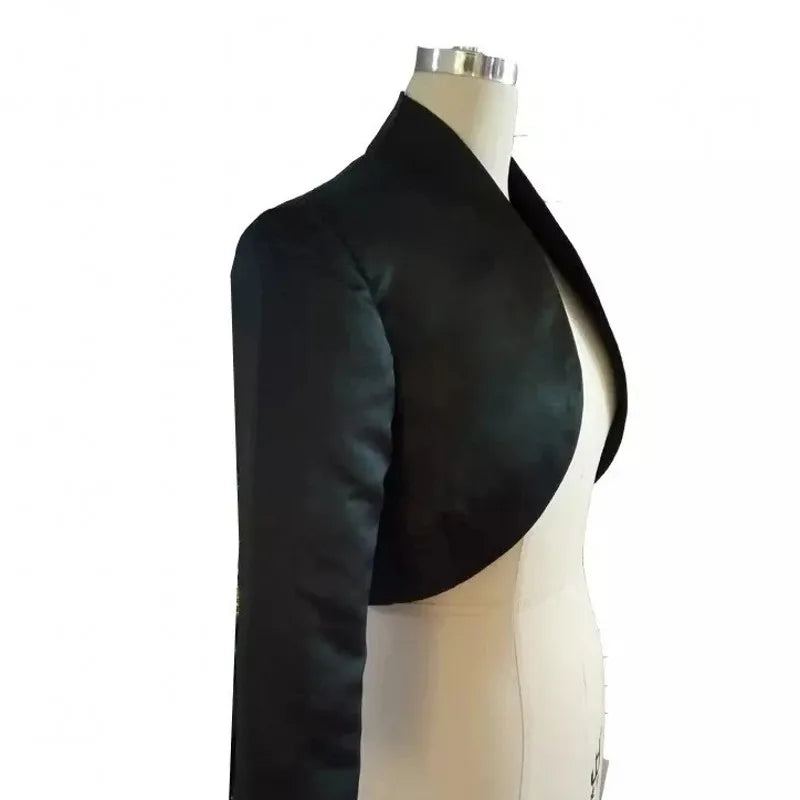 Satin Long Sleeves Mother Bridal Wraps Boleros Champagne Wedding Jackets Bride No Crystal On Sleeves Bridal Accessories Z1428