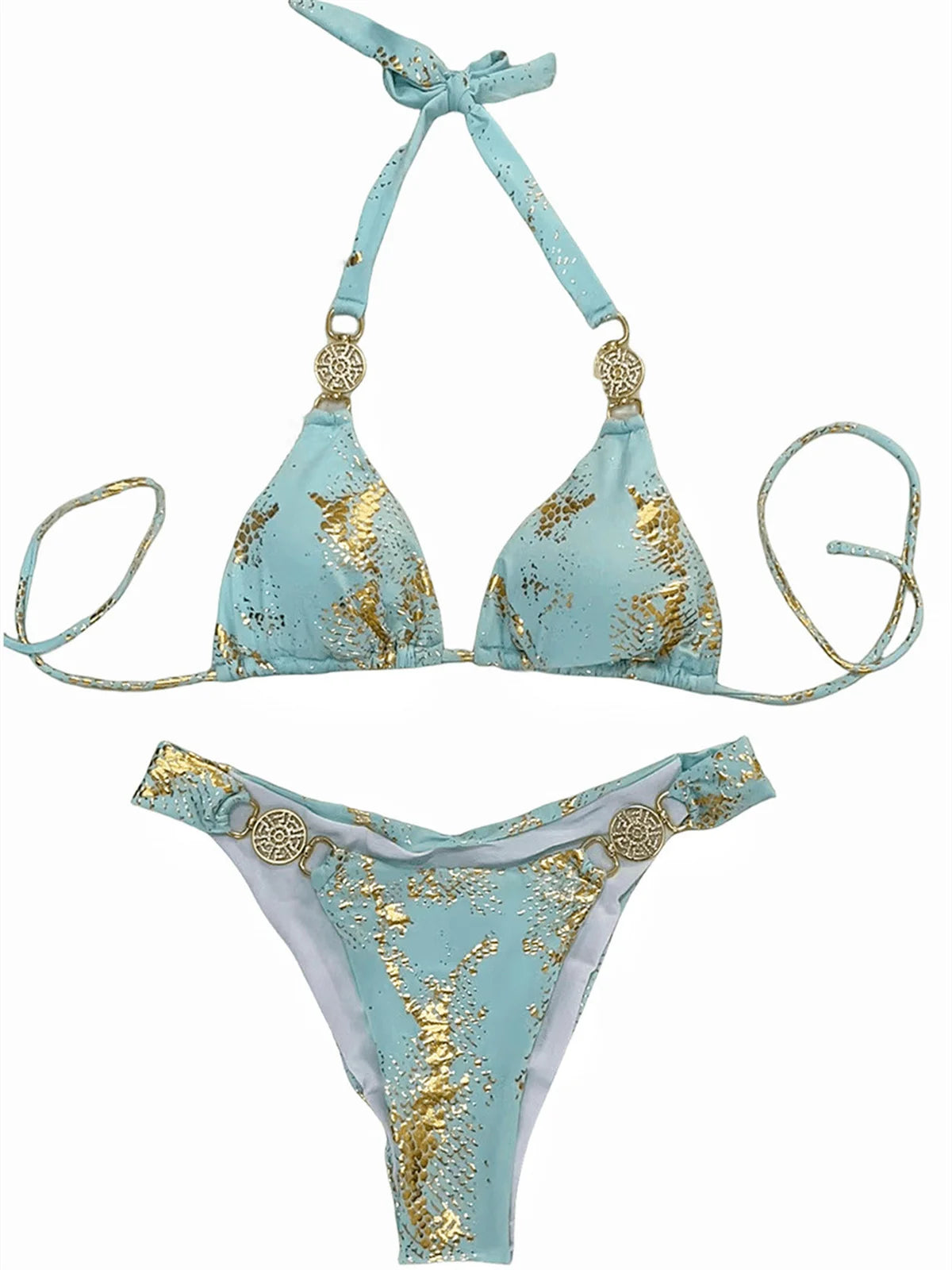 Bikinis Women White Snake Skin Print Rhinestone Micro Swimsuit 2025 Luxury Brazilian Push Up Beach Bathing Suit Thong Swimwear