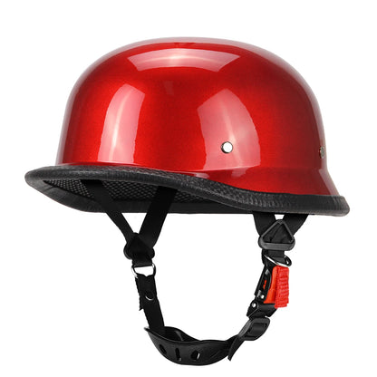 Motorcycle Half Helmet German Leather Vintage Helmet Casco Moto Motorcycle Open Face Helmet Biker Pilot DOT Certification S-XXL