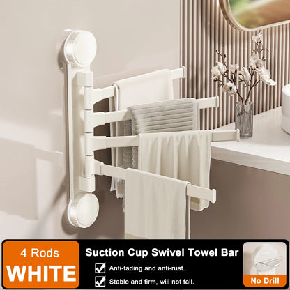 Towel Rack Rotatable Towel Holder Aluminum 2/3/4/5-Bar Towel Hanger Kitchen Bathroom Hanging Wall Mounted Suction Cup