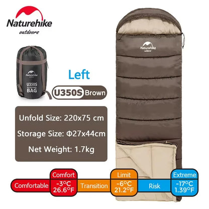 Naturehike Warm Sleeping Bag Ultralight Waterproof Splicable Double Sleeping Quilt Outdoor Winter Envelope Sleeping Bags