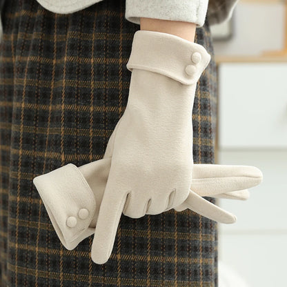 1 Pair of Women's Warm Gloves, Suitable for Women, with Velvet Lining, Windproof and Cold-Resistant, Available in Multiple Colors, Elegant and Stylish Gloves