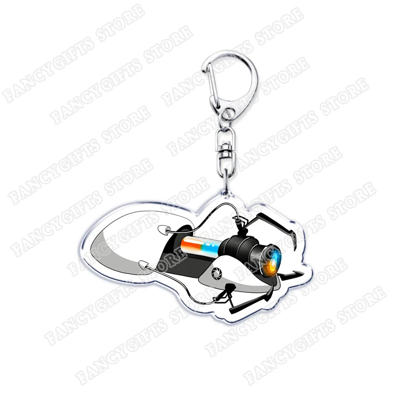Popular Video Game Keychains for Accessories Bag Glados Aperture Laboratories Science Keyrings Jewelry Gamer Fans Gaming Gifts