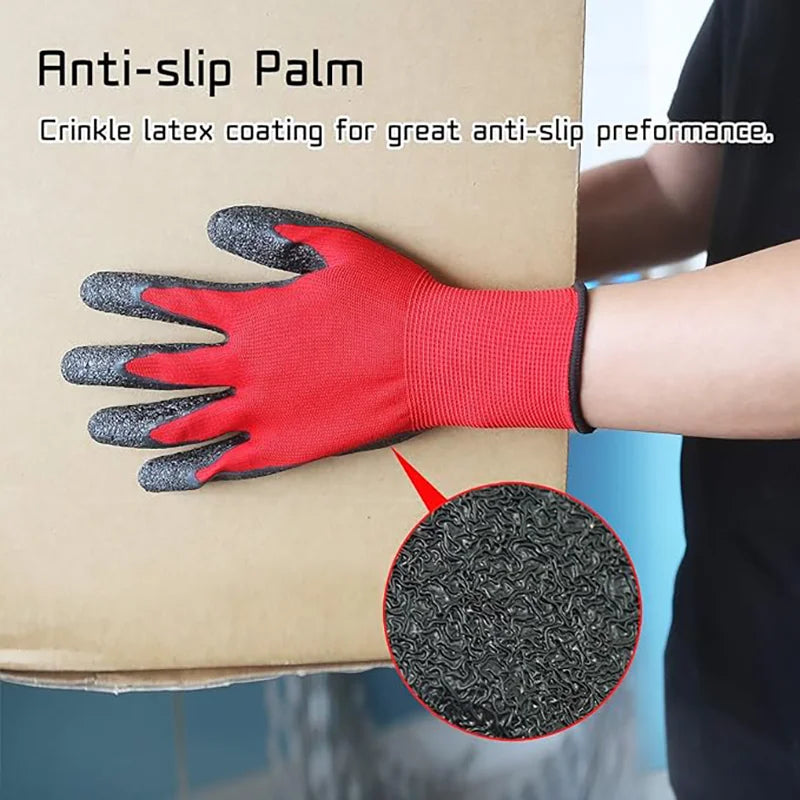 Crinkled Anti-Slip Gloves, Anti-Skid Labor Protection Gloves, Work Gloves. High Grip, Wear-Resistant & Anti-Slip
