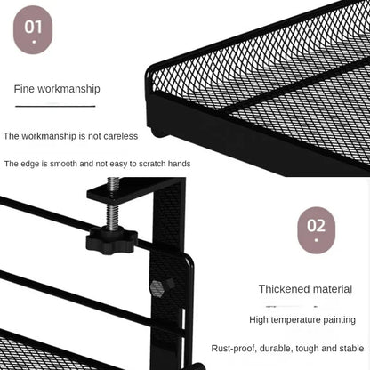 Under Desk Cable Management Tray Shelf No Drill Steel Cable Organizers Wire Management Tray Cable Management Desktop storage
