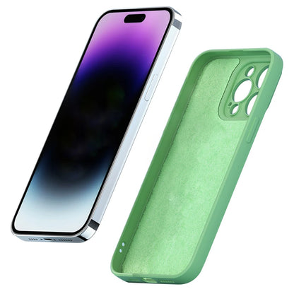 Original Liquid Silicone Shockproof Case For Xiaomi Mi 14 13 13T 12 12T 11T 10T 10 11 Lite Pro Square Fluff Bumper Soft Cover