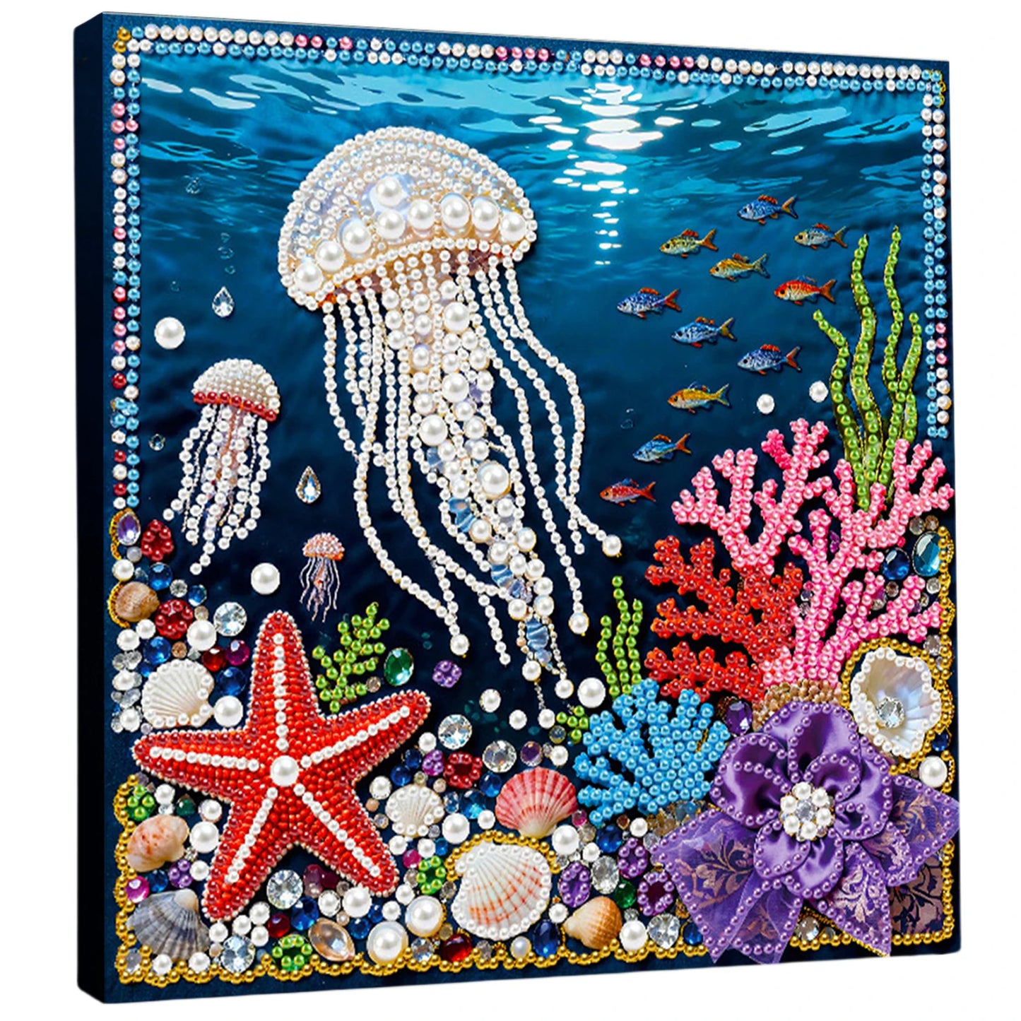 DIY Pearl Dot Painting for Adults Beginners Home Wall Decor Pearl Gem Paintings Picture Arts Craft 25x25cm With Frame