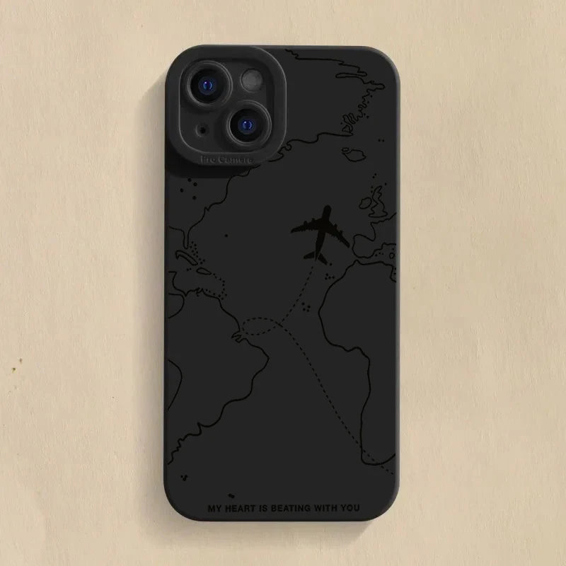 Travel-nspired Airplane Route Desian Phone Case For Xiaomi Mi 14 13 12T 13T 11T Pro 11 Lite 5G NE Poco F6 F5 X5 Pro Soft Cover