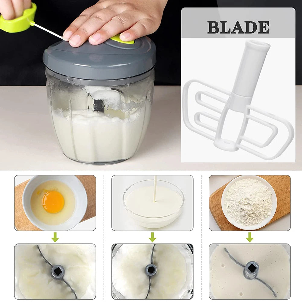 520ml/900ml Manual Food Processor Vegetable Chopper Hand Pull Mincer Blender Mixer For Garlic Fruits Nuts Onions Peppers Chopper