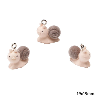 1Pcs 3D Flocking Resin Charms Cartoon Animal Pendant for Necklace Earrings Keychain Making DIY Jewelry Accessories Wholesale