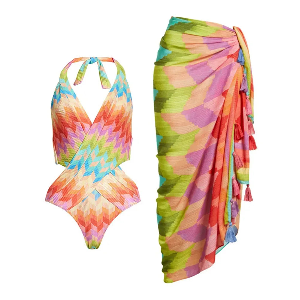 2023 New Arrival Push Up Women Bikini Set Floral Printed Ruffle Bikinis Strappy Bandage Swimwear Brazilian Biquini Bathing Suit