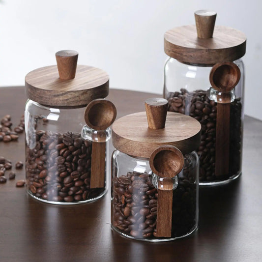 Glass Jars Glass Bottle Coffee Can Snack Storage Jar Glass Airtight Canister Sealed Food Container Ginger Cereal Dispenser