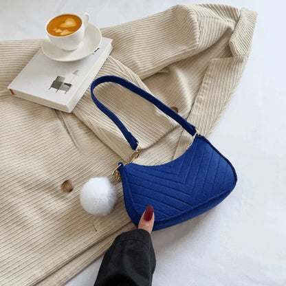New Fashion Design Mini Shoulder Bag Simple Design Trendy Felt Underarm Bag Casual Light Weight Handbag Work