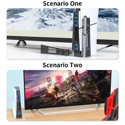Cooling Fan for PS5 Slim Console with USB 3.0 Port Efficient Cooling System with Adjustable Speed Quiet Cooler Fan
