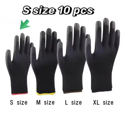 10 Pairs Durable Safety Gloves - Anti-Slip, Wear-Resistant, ESD Protection for Gardening & Woodworking