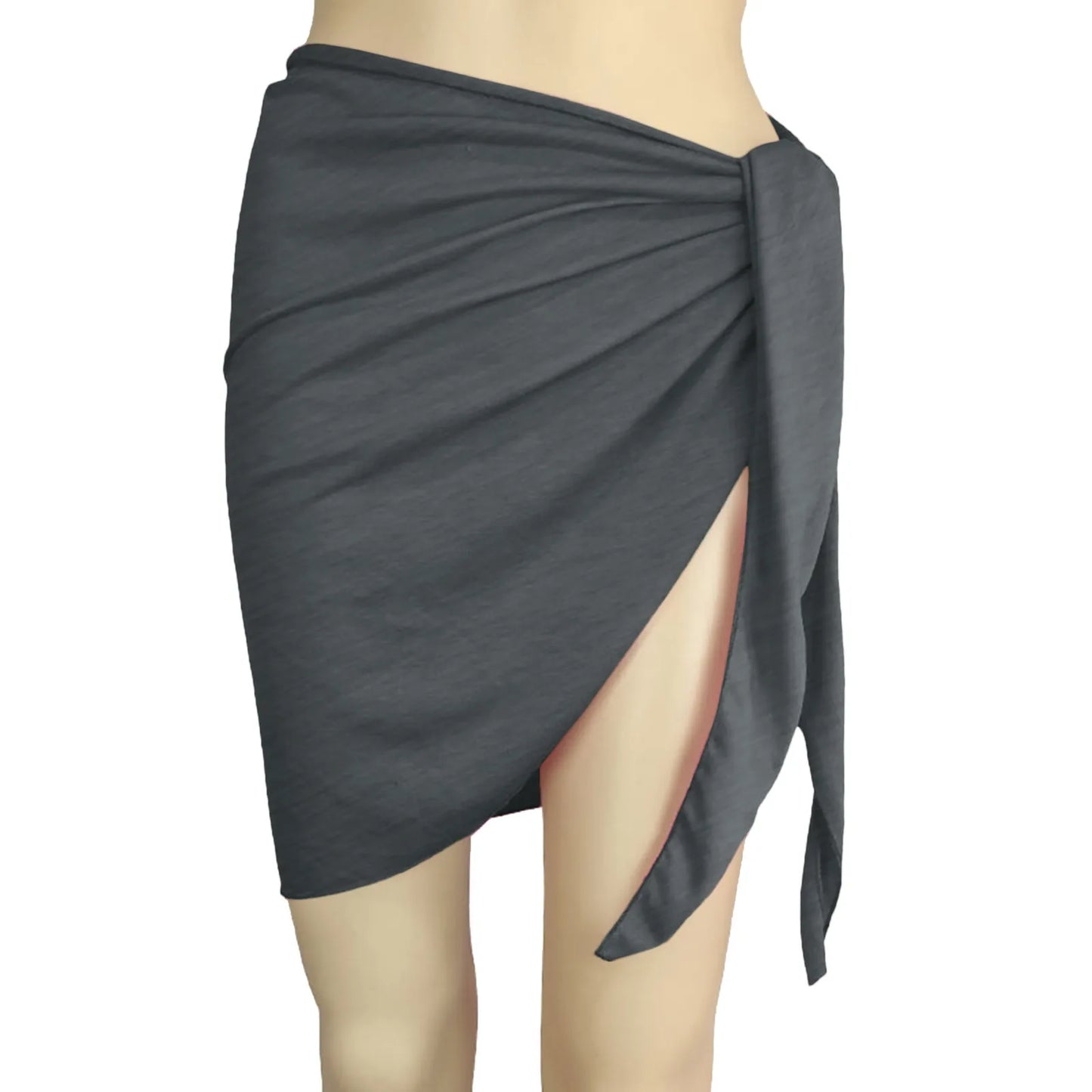 Women Cover Up Skirt Solid Color Swimsuit Female Side Knot Cover-Ups Summer Beach Dress Swimwear Bikini Cover Up пляжная одежда
