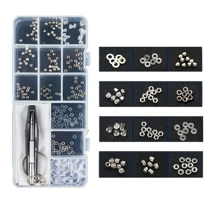 Screws Replacement With Tweezers Sun Glasses Nuts Glasses Screws Sets Eyeglass Nose Pads Sunglass Repair Tool Glasses Screws