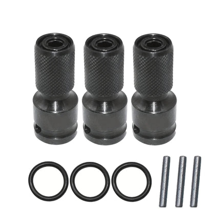 1/2 Square to 1/4 Hexagon Ratchet Sleeve Impact Wrench Sleeve Set Adapter Wrench Drive Converter Quick Release Tool
