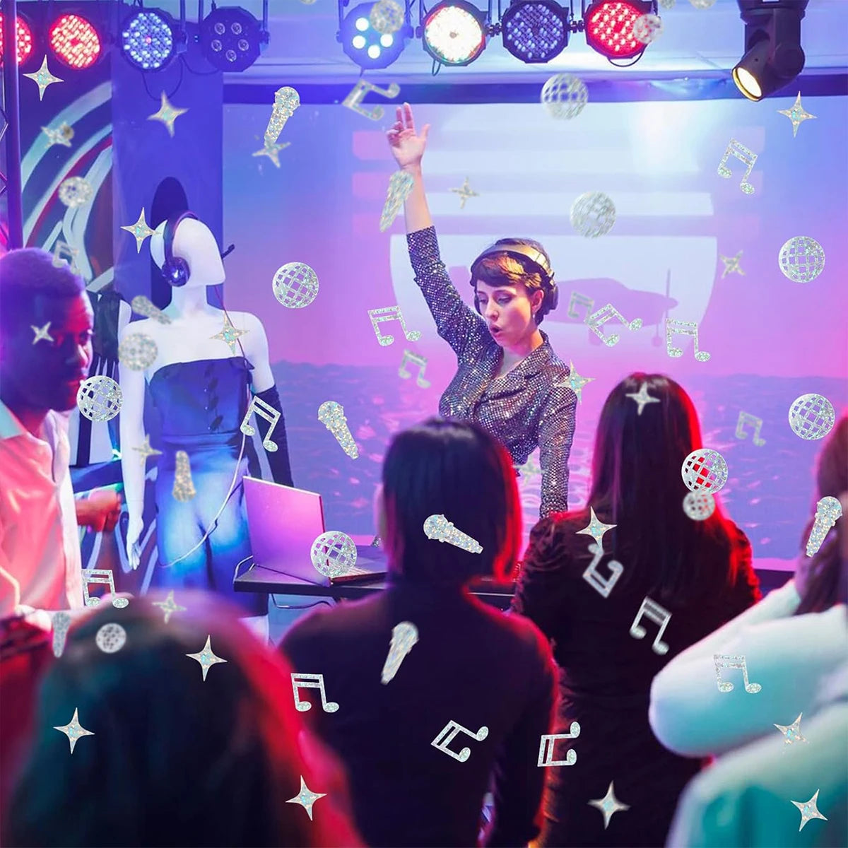 1 Set Disco-Themed Confetti & Glitter Disco Ball Party Decorations — Ideal for Disco, Birthday, and Music-Themed Parties