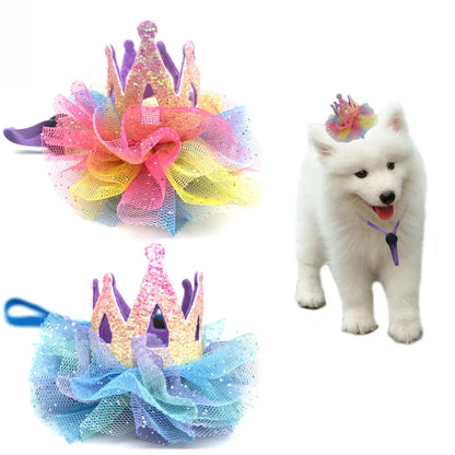 New Pet Dog Hat Mesh Cat and Dog Crown Birthday Party Hat Big Dog General Pet Supplies