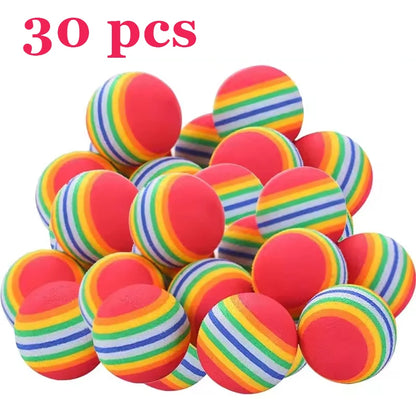 5/10/30PCS Rainbow EVA Cat Toys Ball Interactive Cat Dog Play Chewing Rattle Scratch EVA Ball Training Balls Pet Toys Supplies
