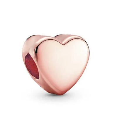 Rose Gold Plated Charms for Bracelet DIY Jewelry Making Heart Flower Strawberry Butterfly Paw Print CZ Pendant Beads Women Gift
