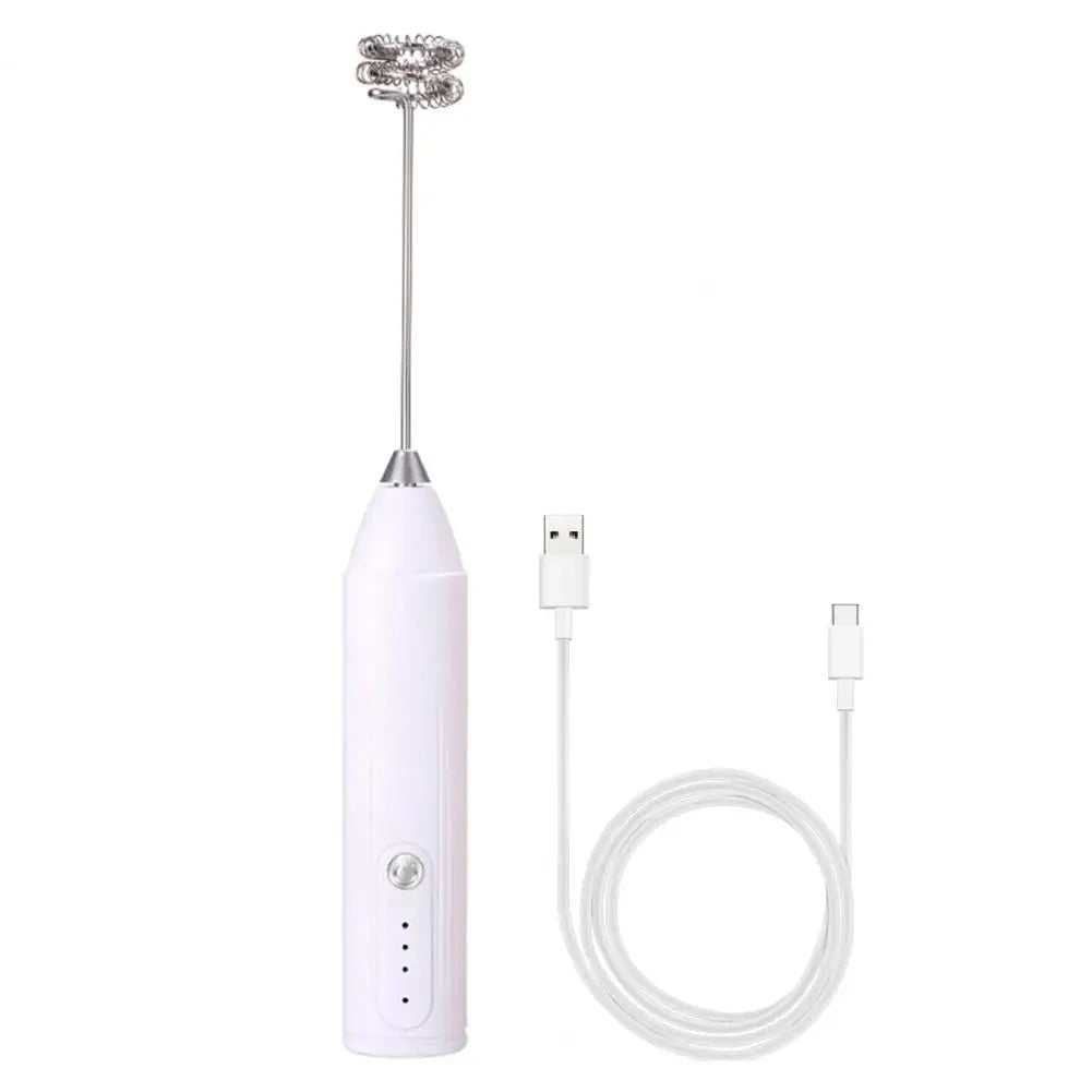 Electric Handheld Milk Frother 3-Speed Adjustable USB Rechargeable Portable Blender Mini Food Mixer for Coffee Lattes Milk