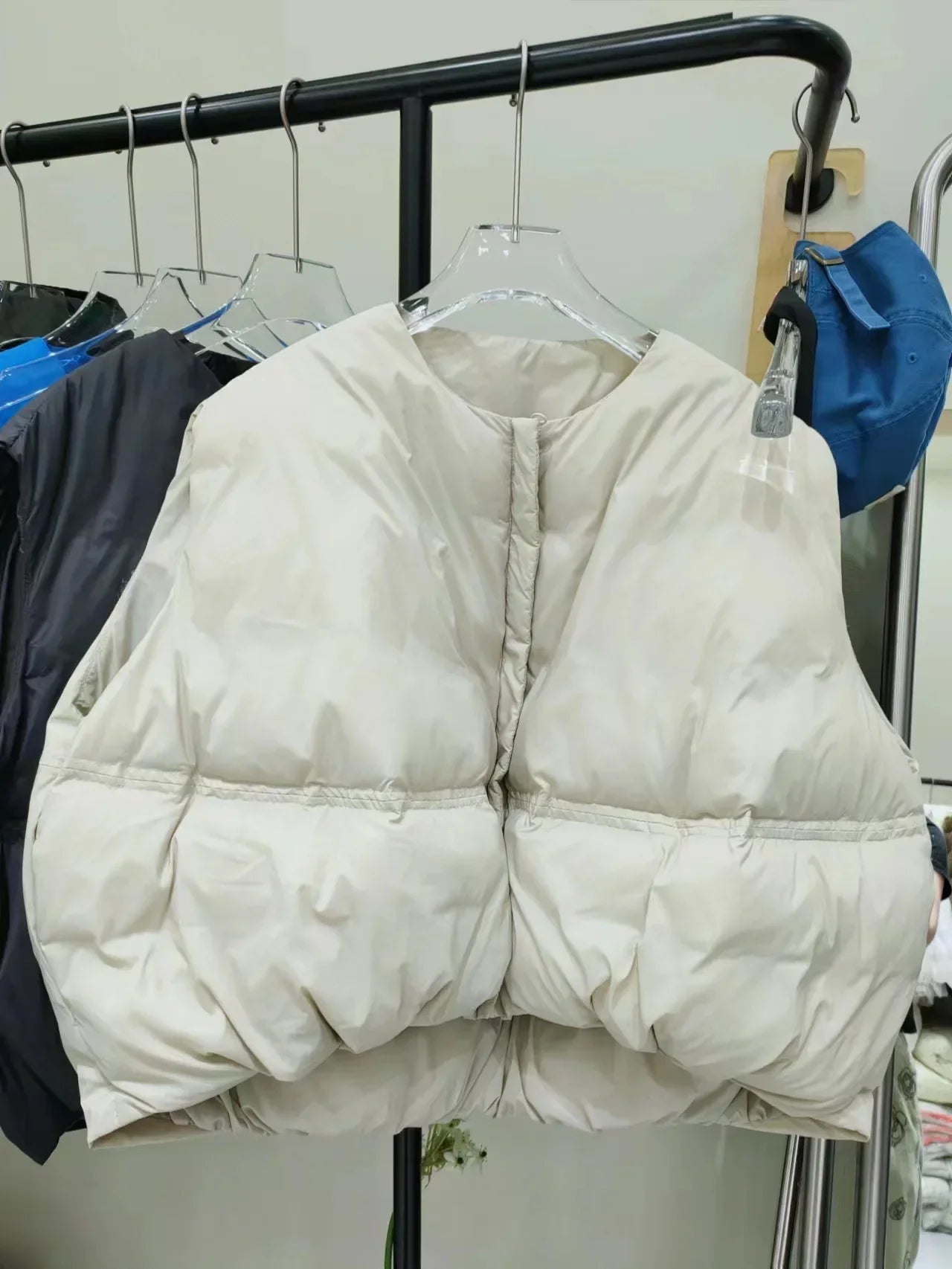 2024 New Autumn Korean Chic Down Vest O-neck Loose Solid Casual Sleeveless Parkas All-match Zipper Jacket Waistcoat Female