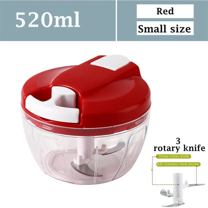 520ml/900ml Manual Food Processor Vegetable Chopper Hand Pull Mincer Blender Mixer For Garlic Fruits Nuts Onions Peppers Chopper