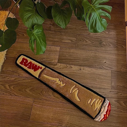VIKAMA Modern Cigarette Shaped Floor Mat Living Room Bedroom Resting Area Soft and Machine Washable Home Decoration