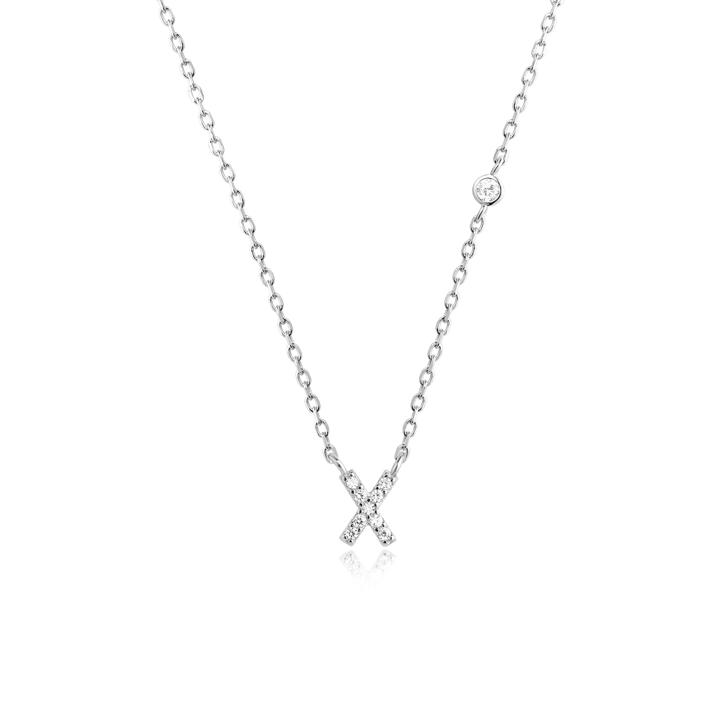 VEWANT New 925 Sterling Silver Monogram Initial Letter A M Pendant Long Chain Necklace Crystal Fine Jewelry Luxury Fine Jewelry