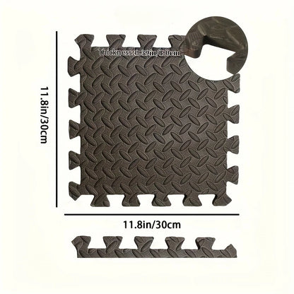 30*30cm Sports Gym Mat Protection EVA Leaf Grain Floor Mats Yoga Fitness Non-Slip Splicing Rugs Thicken Shock Room Workout