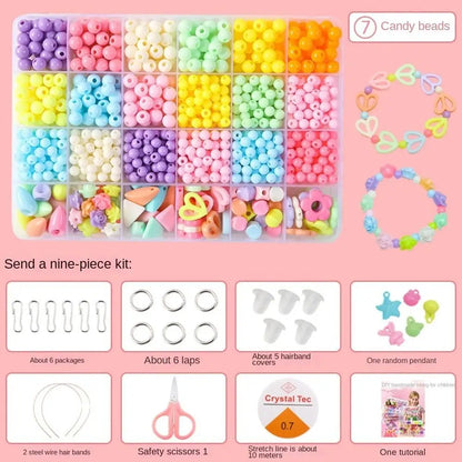 Arts Crafts DIY Handmade Beaded Kit Jewelry Set Handmade Kit for Make Bracelets Beads Creative DIY Beads for Children Girl