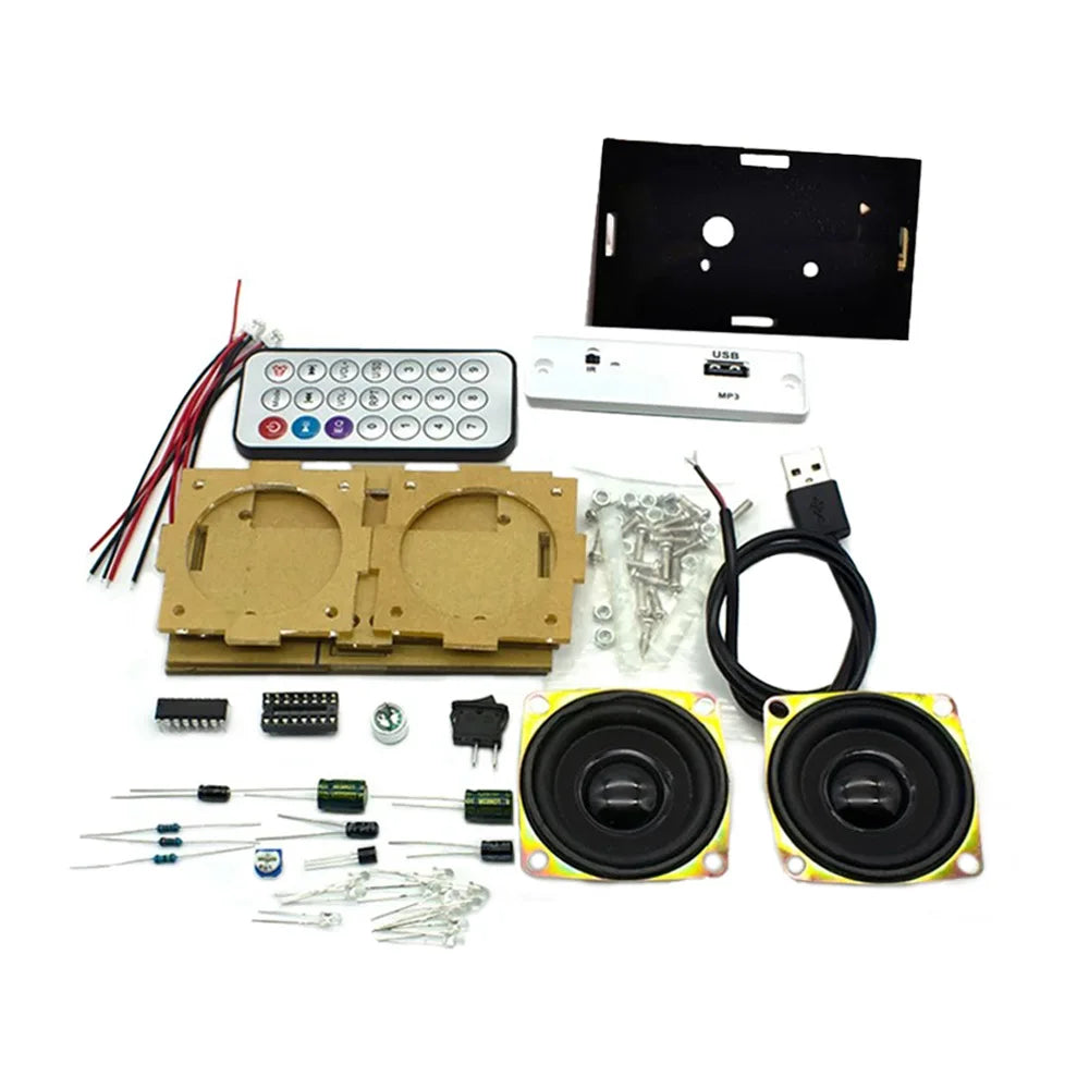 Electronic DIY Bluetooth Speaker Kit White DIY Soldering Project Electronics Kit Teaching Practice Bluetooth Stereo Speaker Kit