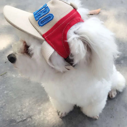Adjustable Dog Cap Puppy Baseball Hat with Ear Holes Outdoor Sports Dog Sunhat Chihuahua French Bulldog Visor Hat Pet Supplies