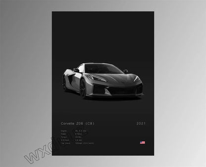 Modern Design Home Decoration Classic Popular Car Brand Motorsport Supercar Canvas Painting Wall Art Aesthetic Room Decor Poster